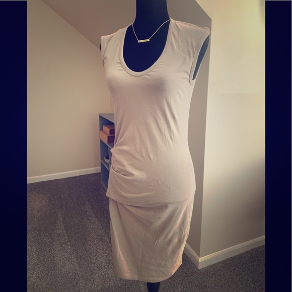 James Perse Dresses & Skirts - James Perse Dress Tan Beige Taupe Bodycon Midi